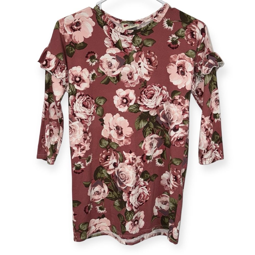 Poof Girl Girls Floral Ruffled Dress Size L‎